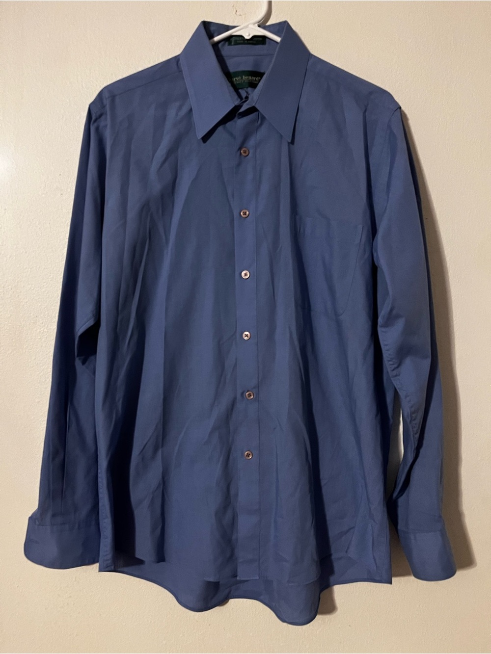 Harve Benard Deep Blue Long Sleeve Dress Shirt Size 16  34/35